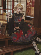 Qi Lolita Black-Re Ink Wash Painting Lolita Dress Jumper Skirt