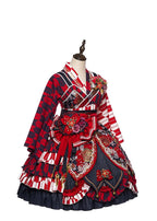 Qi Lolita Vintage Long Red Long Sleeve Dresses