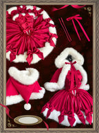 Sweet Loita Red Christmas Fall and Winter Suit Dress Lolita Daily Coat Dress JSK
