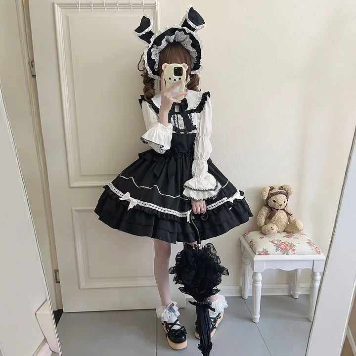 Red Cute Sweet Autumn and Winter Dress Lolita Princess Dress Cake Dress JSK