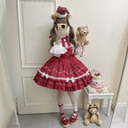 Red Cute Sweet Autumn and Winter Dress Lolita Princess Dress Cake Dress JSK