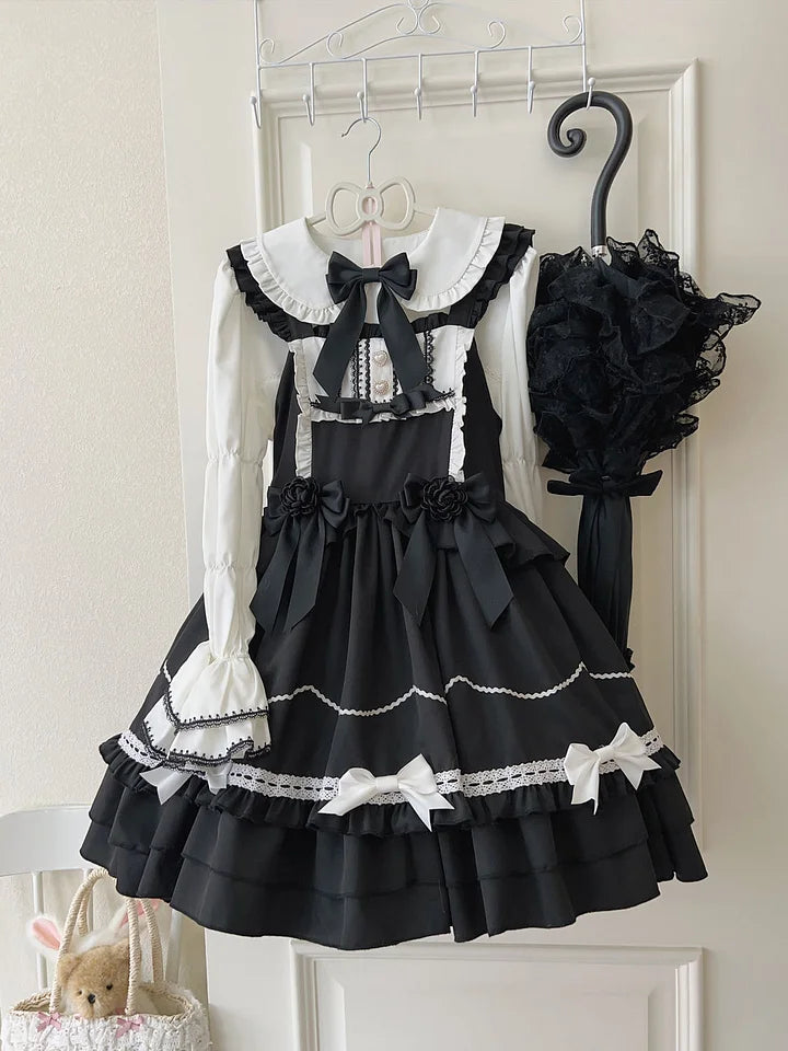 Red Cute Sweet Autumn and Winter Dress Lolita Princess Dress Cake Dress JSK