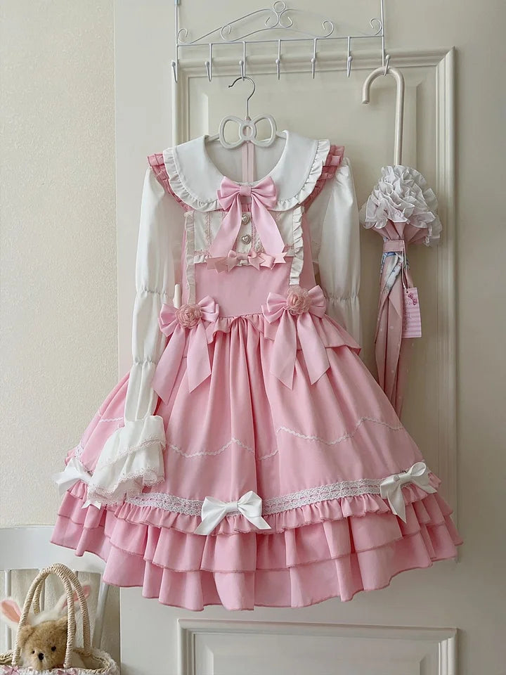Red Cute Sweet Autumn and Winter Dress Lolita Princess Dress Cake Dress JSK