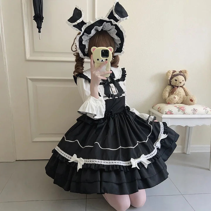 Red Cute Sweet Autumn and Winter Dress Lolita Princess Dress Cake Dress JSK