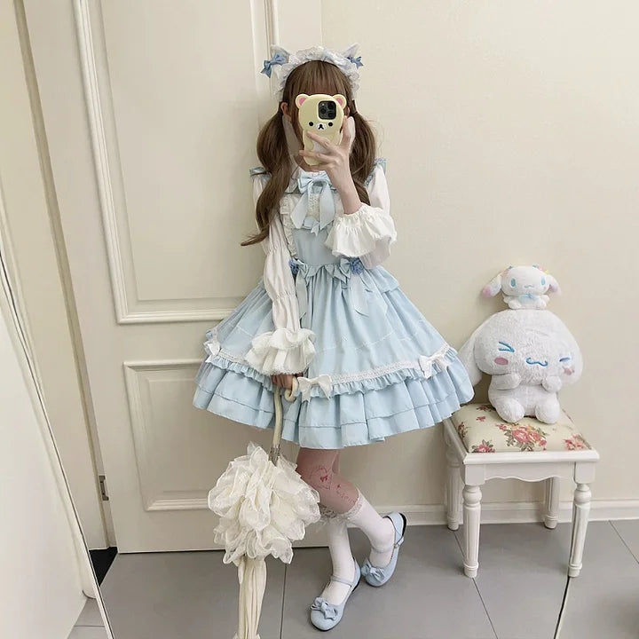 Red Cute Sweet Autumn and Winter Dress Lolita Princess Dress Cake Dress JSK