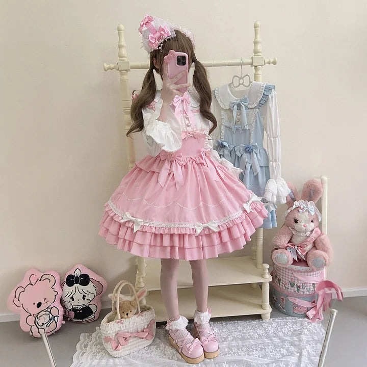 Red Cute Sweet Autumn and Winter Dress Lolita Princess Dress Cake Dress JSK