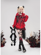 Red Rose Thorn Goth Punk Cardigan Sweater Coat