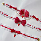 Red Strawberry Necklace Cute Lolita Neck Collar Christmas Strawberry Collarbone Chain