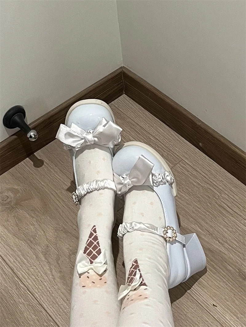 Round Head Cute Bow Women's Shoes Lolita Big Head Doll Shoes Single Shoes