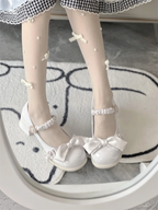Round Head Cute Bow Women's Shoes Lolita Big Head Doll Shoes Single Shoes