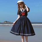 Sailor Lolita Sea Wind Lolita OP Sweet Japanese Uniform Dress