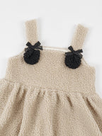 Shaun the Sheep Lamb Fur Suspender Dress Cute Sweet Lolita Dress Autumn Winter