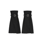 Simple Goth Suit Cool Girl Lolita Long Sleeve Shirt Set Black-white