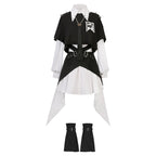 Simple Goth Suit Cool Girl Lolita Long Sleeve Shirt Set Black-white