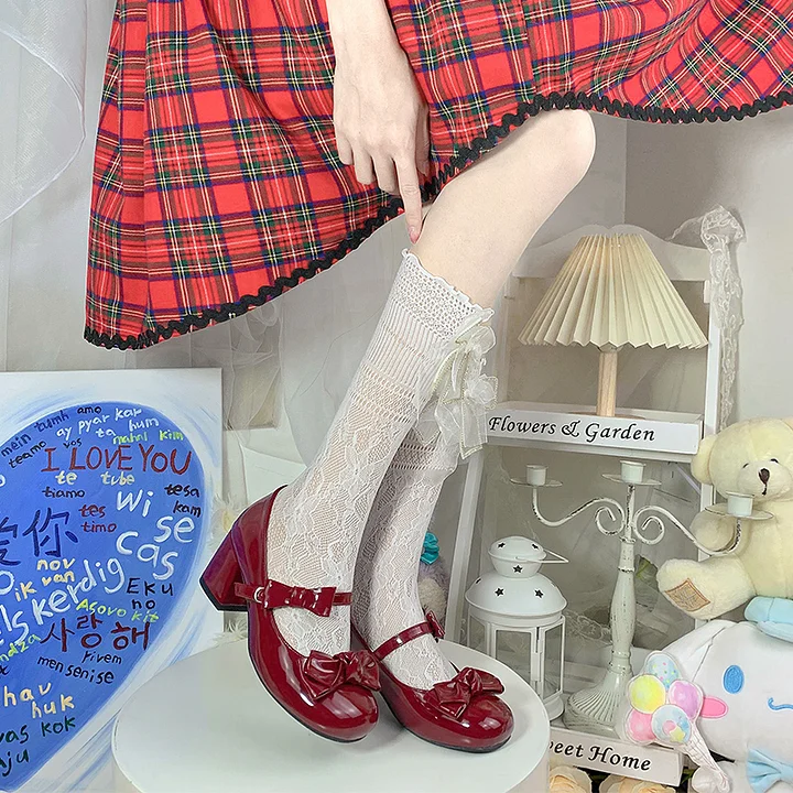 Lolita Shoes Japanese Leather Elegant Mary Jane Fairy Style High Heels Summer