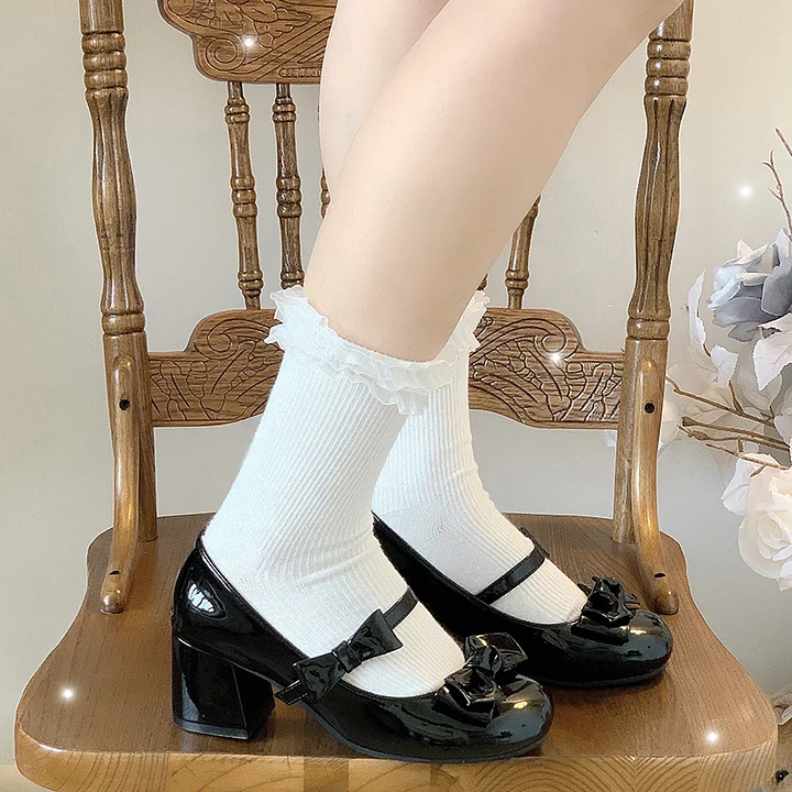 Lolita Shoes Japanese Leather Elegant Mary Jane Fairy Style High Heels Summer