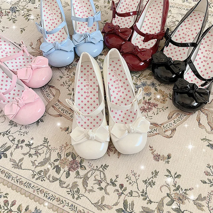 Lolita Shoes Japanese Leather Elegant Mary Jane Fairy Style High Heels Summer