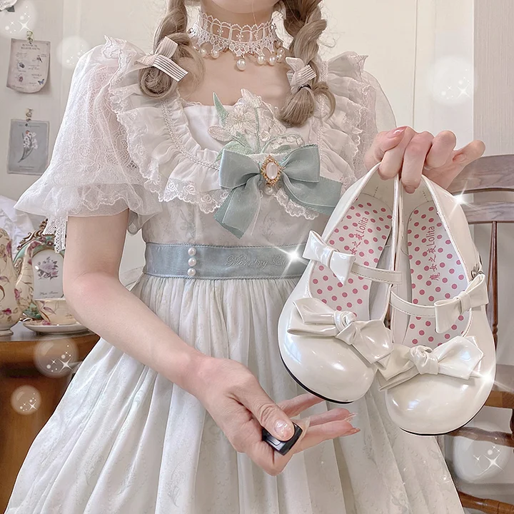 Lolita Shoes Japanese Leather Elegant Mary Jane Fairy Style High Heels Summer