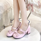 Lolita Shoes Japanese Leather Elegant Mary Jane Fairy Style High Heels Summer