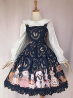 Simple and Generous Lolita Lace Dress Sweet Lolita Rabbit Prints JSK Casual Coord