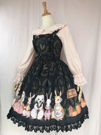 Simple and Generous Lolita Lace Dress Sweet Lolita Rabbit Prints JSK Casual Coord