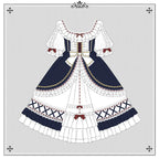 Classic Lolita Snow White Elegant Lace Bow Princess Dress Sweet Chiffon Long Dress