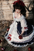 Classic Lolita Snow White Elegant Lace Bow Princess Dress Sweet Chiffon Long Dress