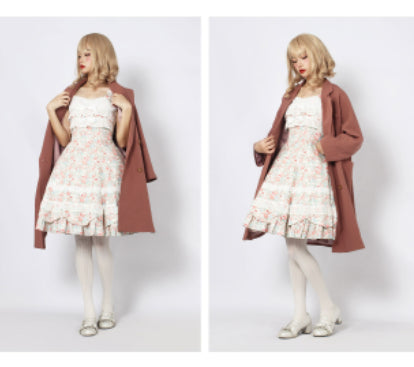 Solid Color Lolita Sweet Dress Cotton Lace Dress JSK