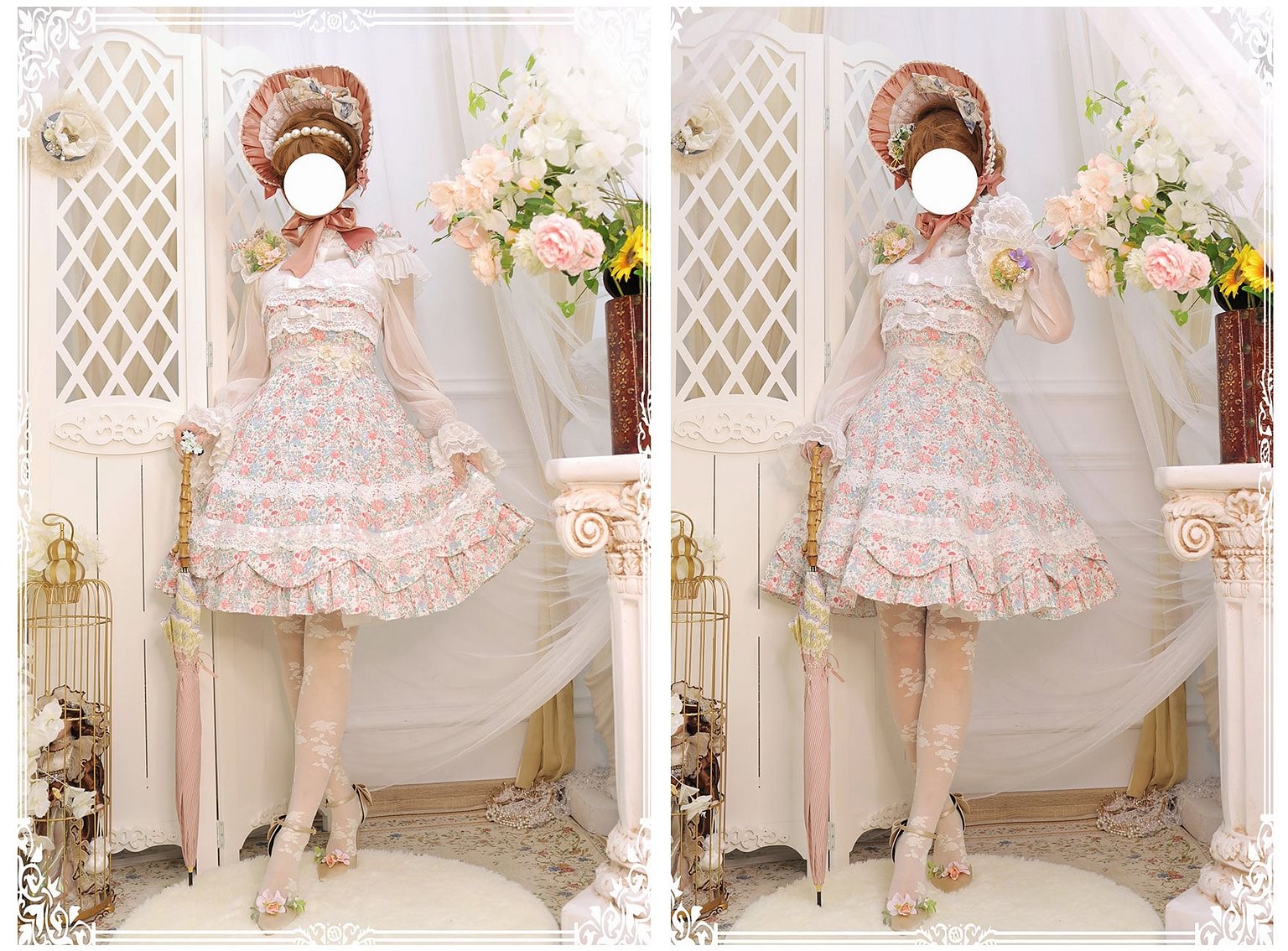 Solid Color Lolita Sweet Dress Cotton Lace Dress JSK