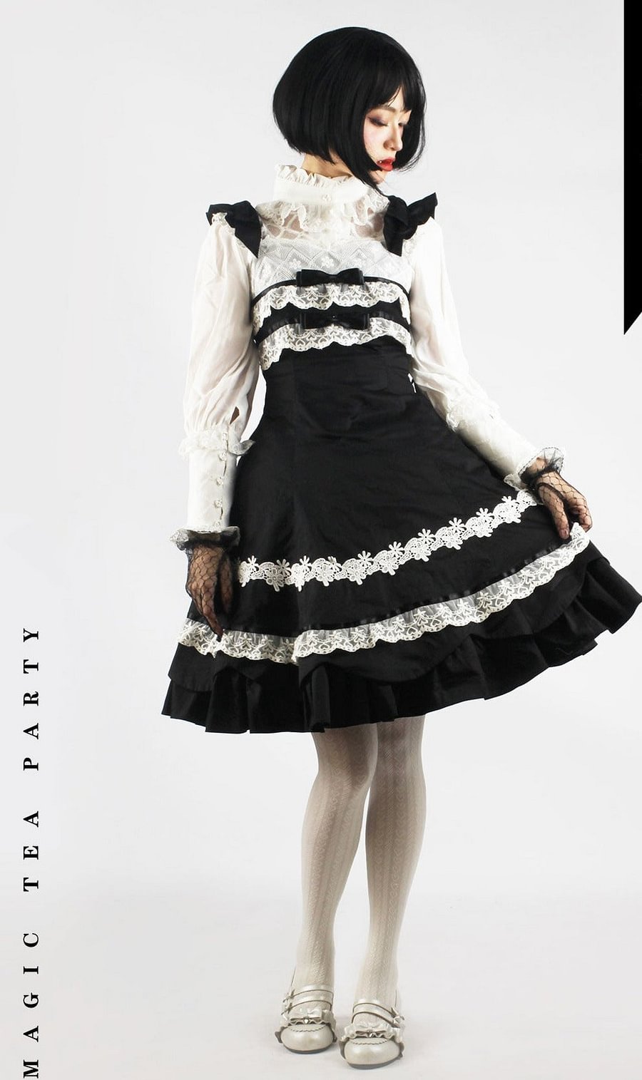 Solid Color Lolita Sweet Dress Cotton Lace Dress JSK