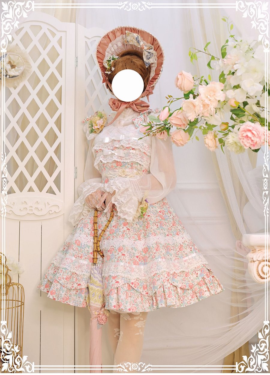 Solid Color Lolita Sweet Dress Cotton Lace Dress JSK