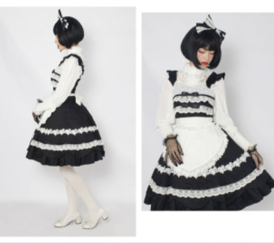 Solid Color Lolita Sweet Dress Cotton Lace Dress JSK