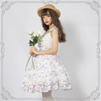 Solid Color Lolita Sweet Dress Cotton Lace Dress JSK