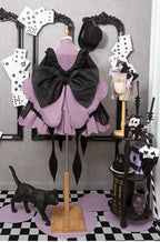 Spade Magician Gothic Lolita Dress Cute Halloween Costume Bow Dress Tail