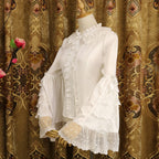 Lolita Blouses Gothic Spring and Autumn Lace Long Sleeve Inner Shirt Chiffon Ji Sleeve Shirt