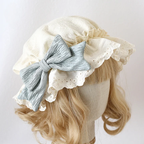 Lolita Hair Accessories Yellow Sweet and Cute Spring with Bow Hat Lace Headwear