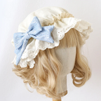 Lolita Hair Accessories Yellow Sweet and Cute Spring with Bow Hat Lace Headwear