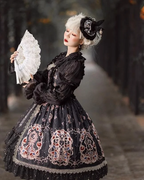 Spring and Fall Classic Vintage Court Style JSK Dress Lolita Red and Black Classic Lolita Dress