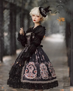 Spring and Fall Classic Vintage Court Style JSK Dress Lolita Red and Black Classic Lolita Dress