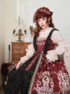 Spring and Fall Classic Vintage Court Style JSK Dress Lolita Red and Black Classic Lolita Dress