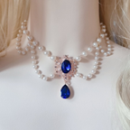 Star Multilayer Pearl Clavicle Chain Flower Wedding Tea Party Necklace Gemstone Necklace Lolita Accessories