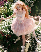 Sweet Ballet Lolita JSK Princess Dress Pink Skirt Kawaii Lolita Outfit Romance Rococo