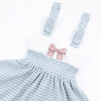 Sweet Blue Houndstooth Woolen Plush Slip Dress Lolita Dress Autumn JSK