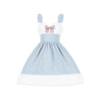 Sweet Blue Houndstooth Woolen Plush Slip Dress Lolita Dress Autumn JSK