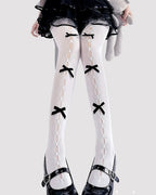 Sweet Bow Hollow Out Tights Japanese Kawaii Stockings Lolita Accessory Lolita Accessories