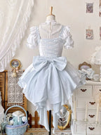 Sweet Bow Lolita Dress Baby Blue Cute Idol Costume Kawaii Outfit 64 /255