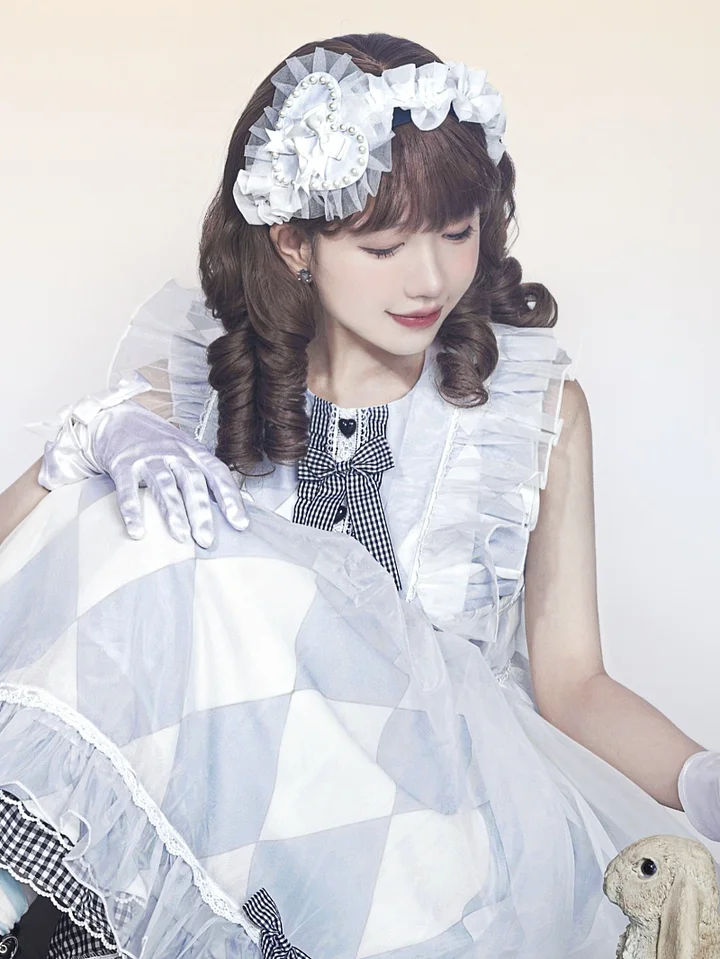 Sweet Bow White Japanese Lolita Accessories Hair Band