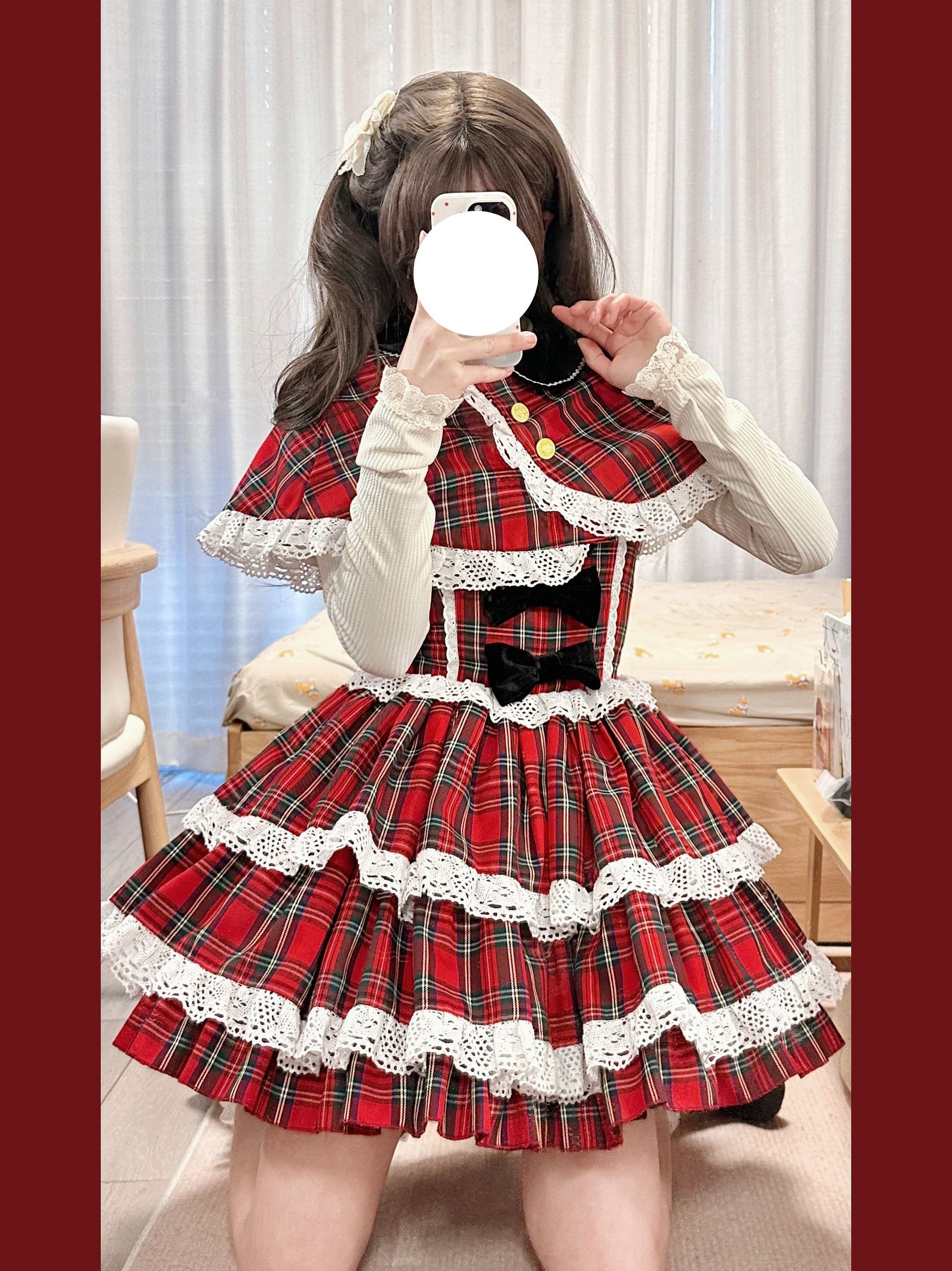 Sweet Cape Low Waist Ancient Wind Suit Lolita