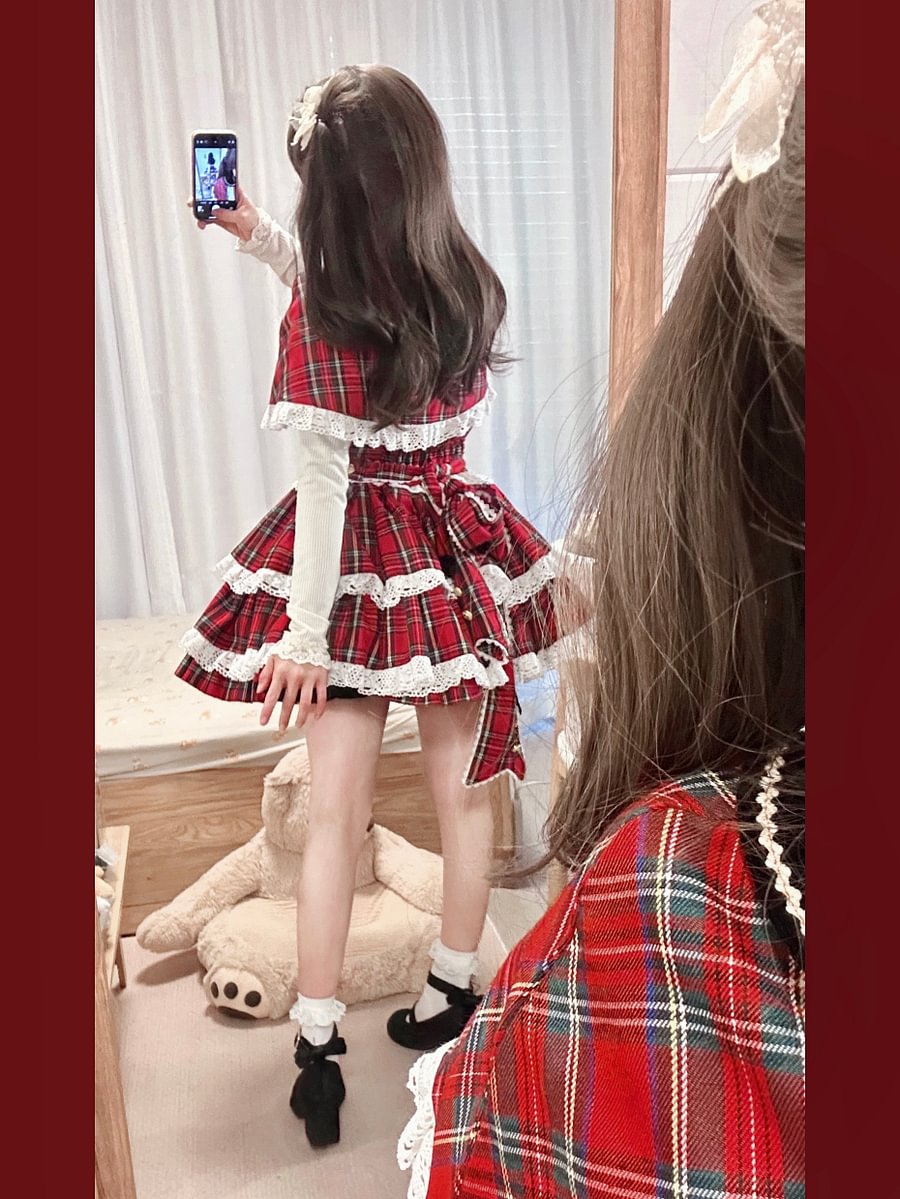 Sweet Cape Low Waist Ancient Wind Suit Lolita