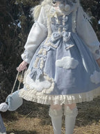 Sweet Cloud Lolita Long Sleeve Dress Cute Corduroy Dress in Fall Winter